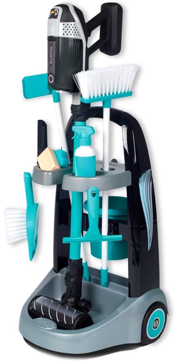   Schoonmaakkar - Poets Wagen - Schoonmaakkast - 33x34x81cm - Zwart