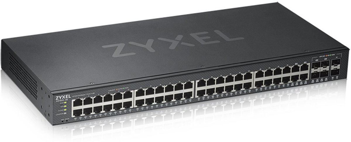 Zyxel GS1920-48v2 - 48-Port Gigabit Ethernet Smart Managed Switch met 4 Gigabit Combo Ports en 2 SFP Ports en Hybrid Cloud mode