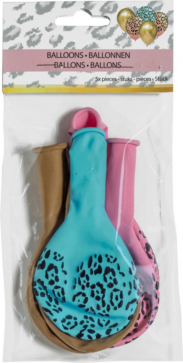 Arditex Ballonen Funky Leopard Junior Latex 5 Stuks