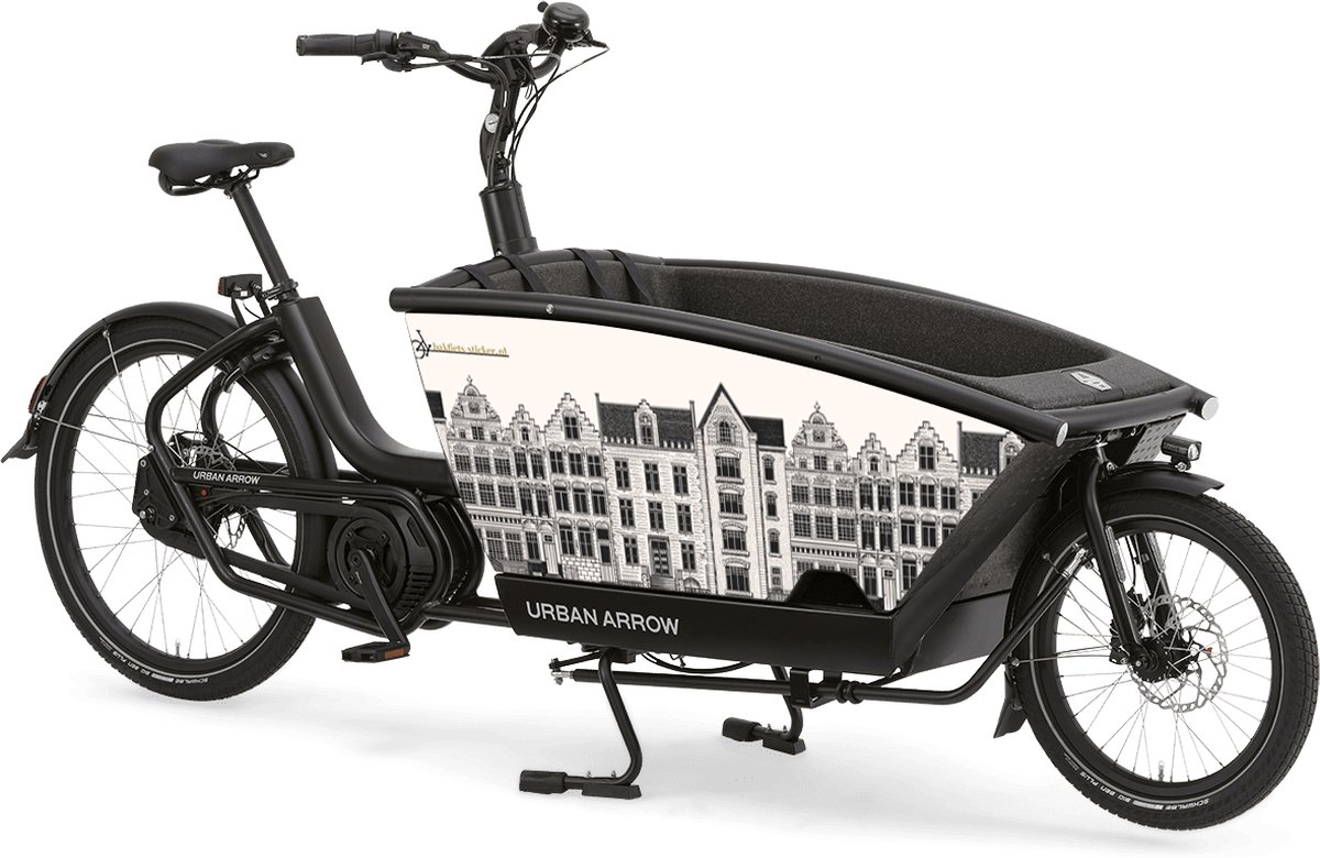 bakfiets sticker urban arrow - Amsterdam design - black & white