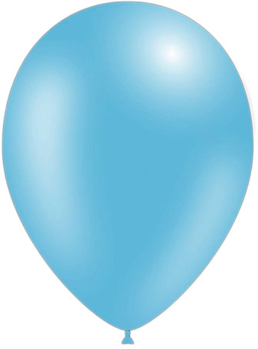 10 stuks - Feestballonnen metallic licht blauw 26 cm professionele kwaliteit