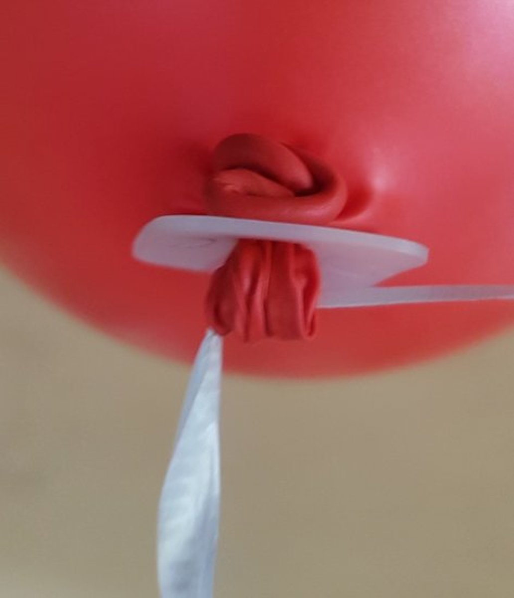 10 stuks snelsluiter ballonnen met wit lint