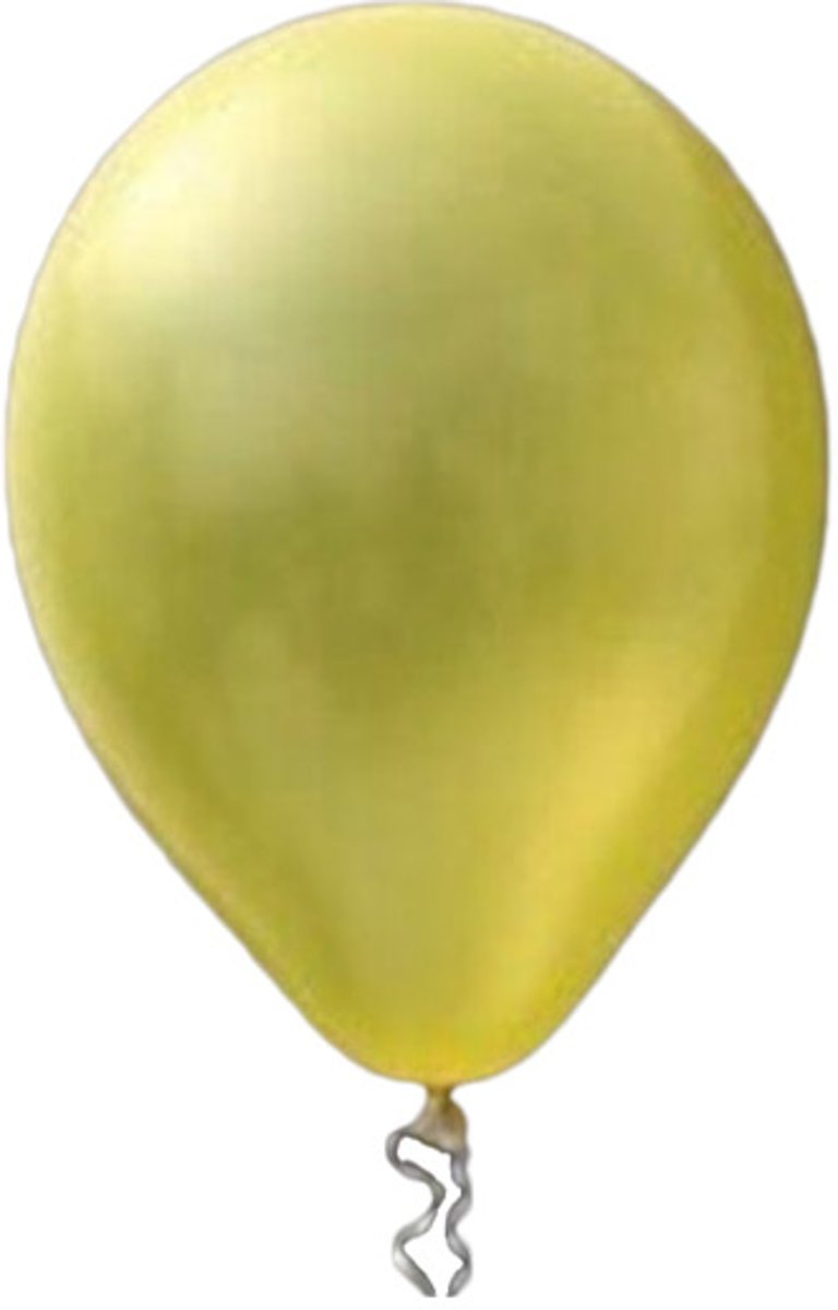 100 stuks - Gele parelmoer metallic ballon 30 cm hoge kwaliteit