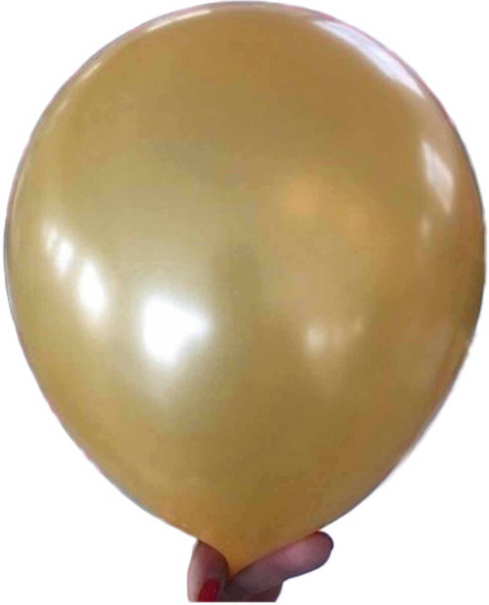 100 stuks - Gouden parelmoer metallic ballon 30 cm hoge kwaliteit