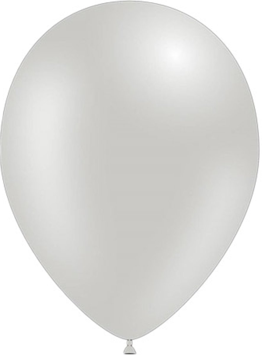 100 stuks - Metallic decoratieballonnen zilver 28 cm professionele kwaliteit