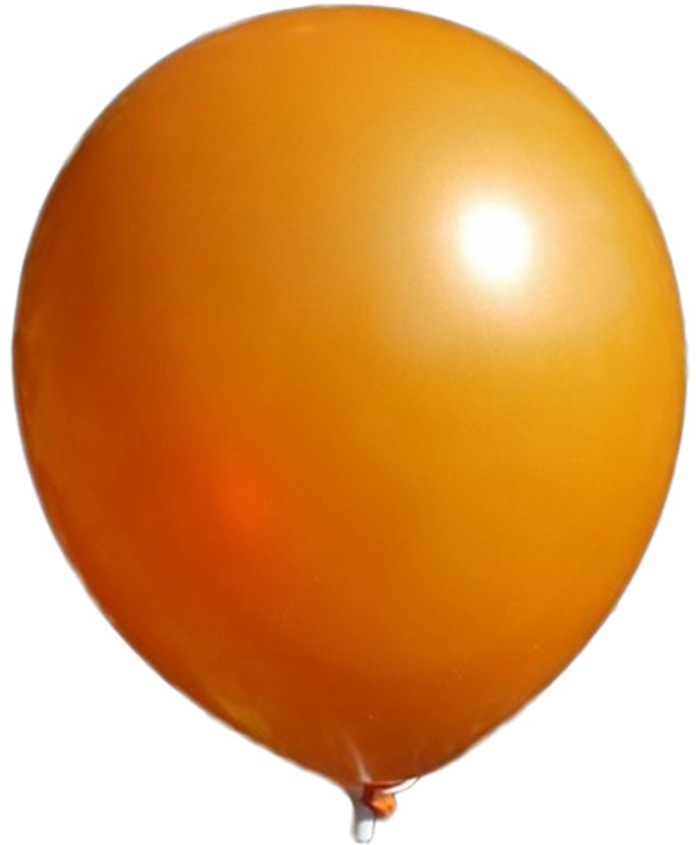 100 stuks - Oranje parelmoer metallic ballon 30 cm hoge kwaliteit