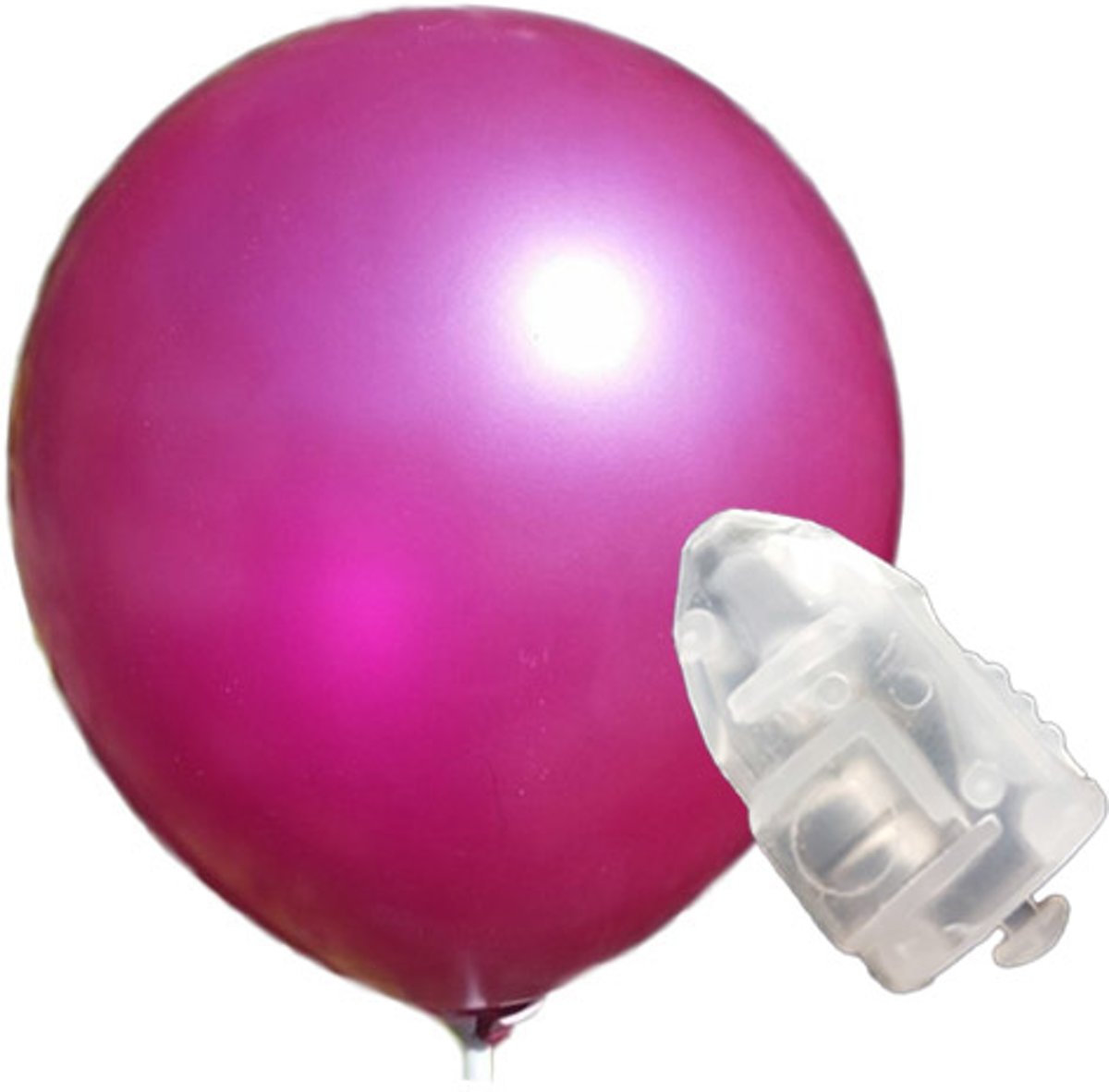 5 stuks ledverlichte Donker roze parelmoer metallic ballonnen 30 cm met losse LED-lampjes