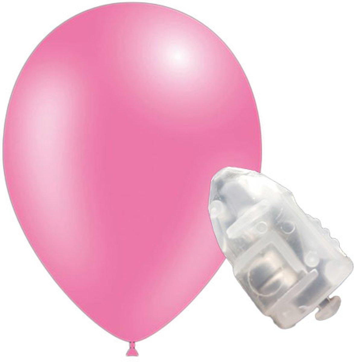 5 stuks ledverlichte Feestballonnen metallic roze 26 cm met losse LED-lampjes