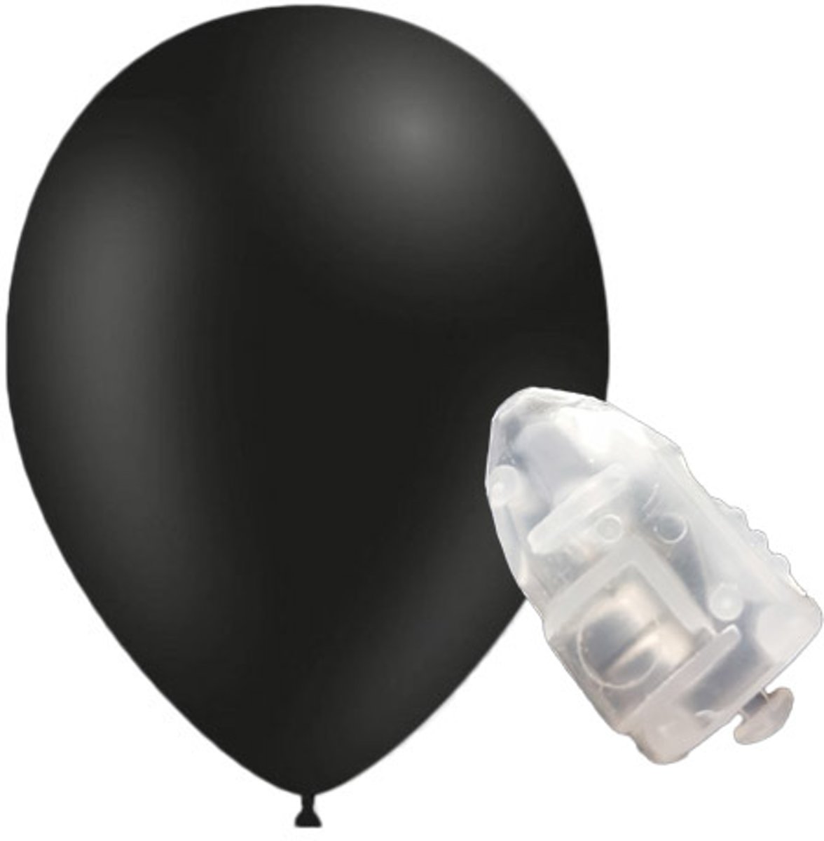 5 stuks ledverlichte Feestballonnen zwart 26 cm pastel met losse LED-lampjes