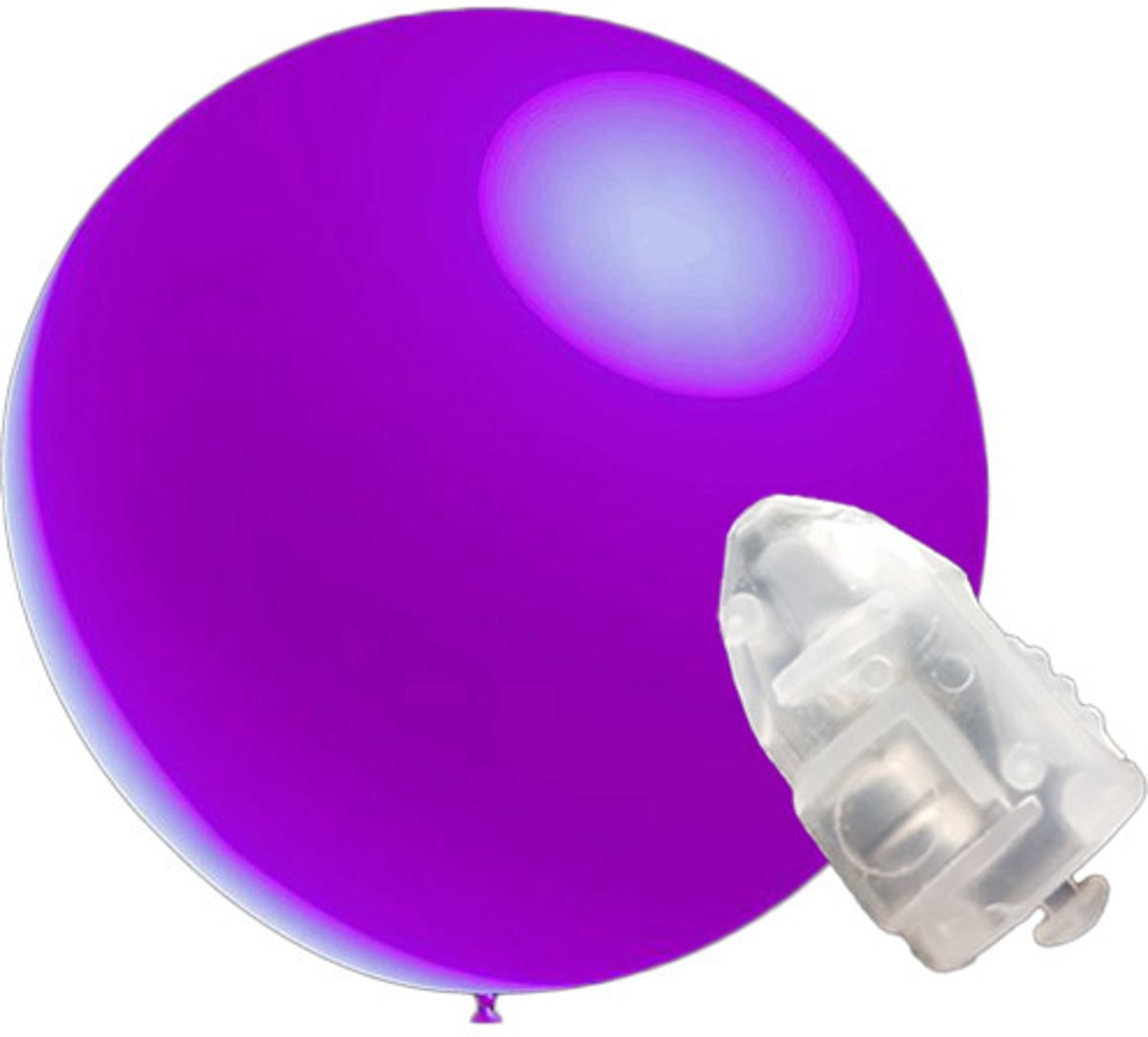 5 stuks ledverlichte Metallic decoratieballonnen lavendel 28 cm met losse LED-lampjes