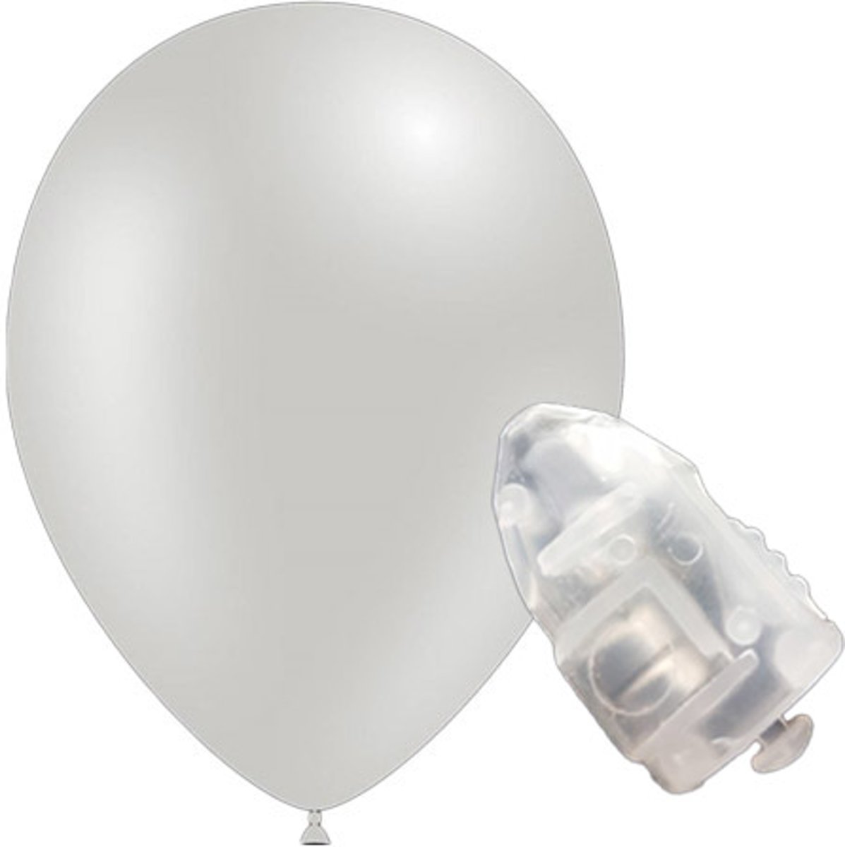 5 stuks ledverlichte Metallic decoratieballonnen zilver 28 cm met losse LED-lampjes