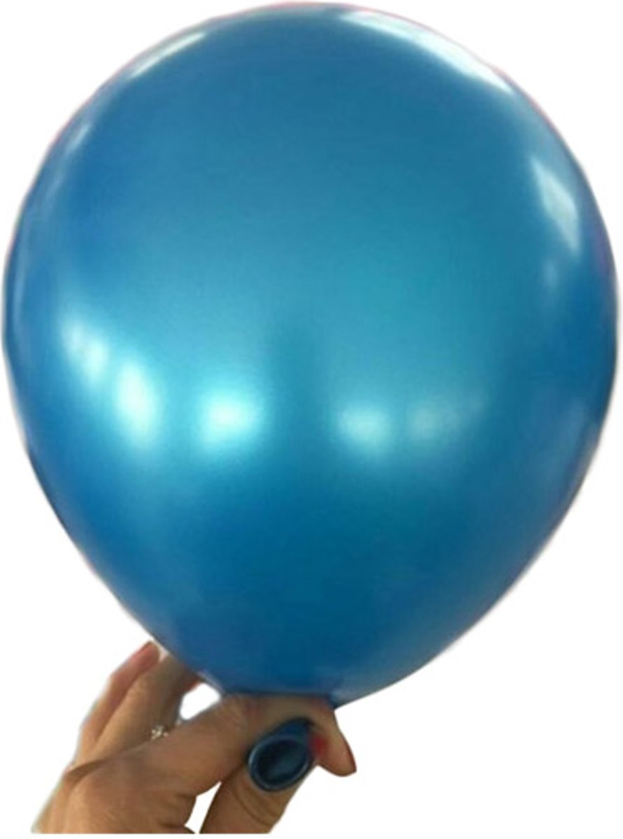 Donker blauwe parelmoer metallic ballon 30 cm hoge kwaliteit