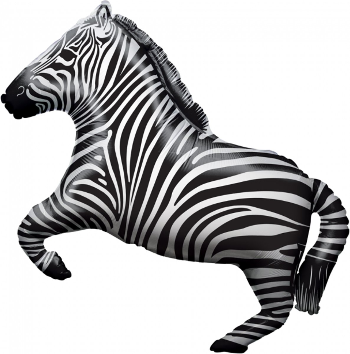 Folie ballon als zebra 71 cm groot