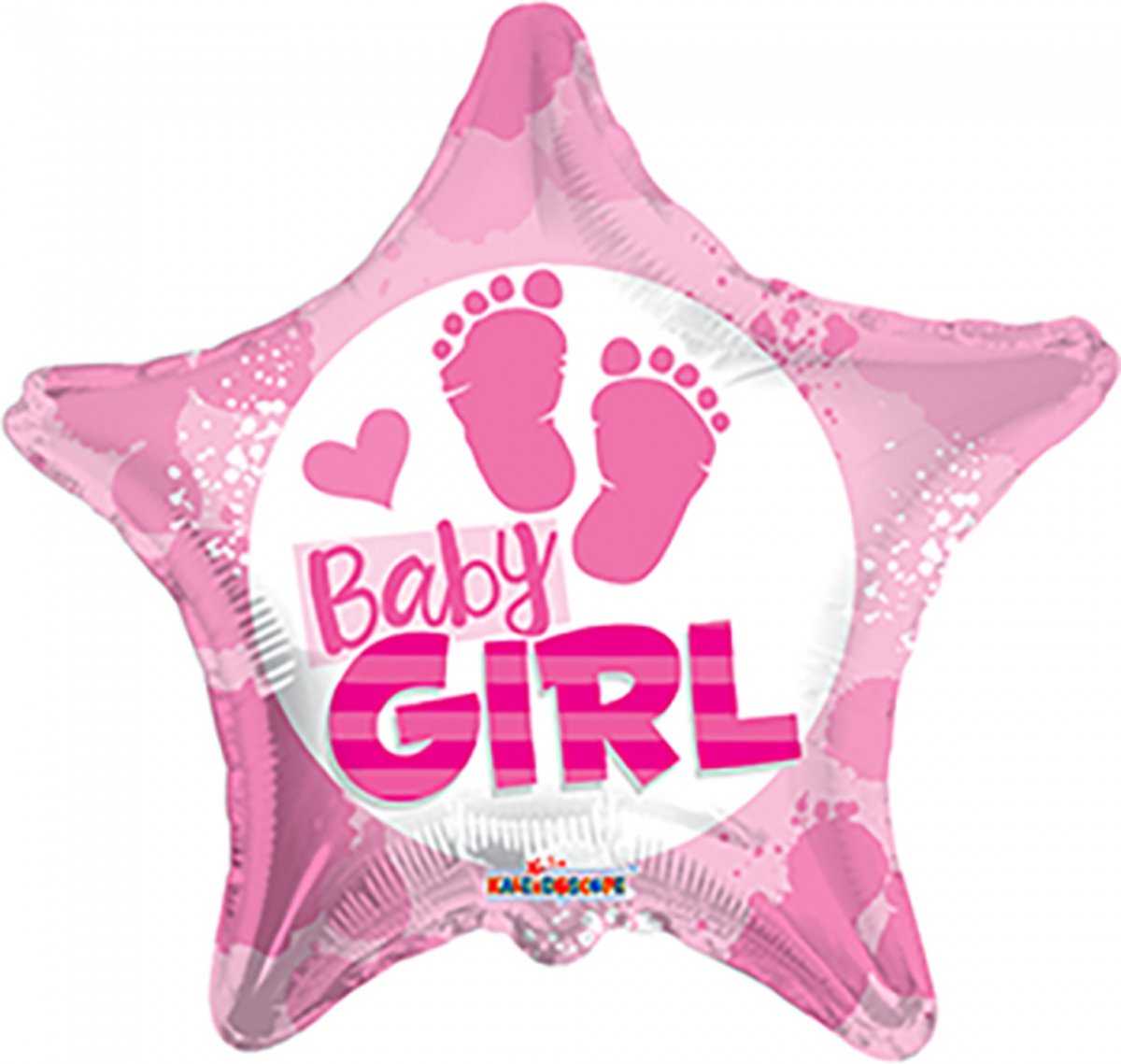 Folie ballon baby girl ster vorm 46 cm groot