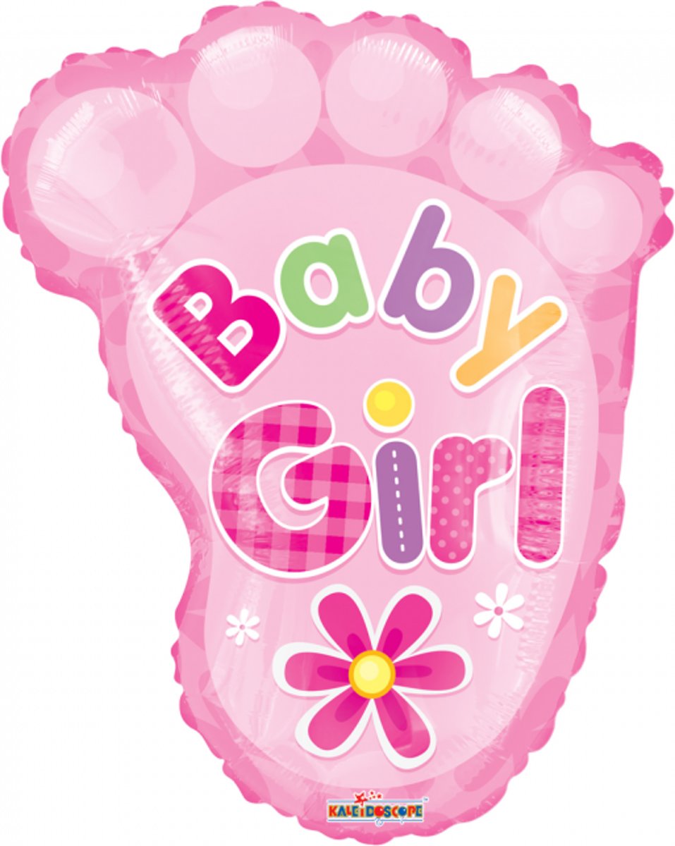 Folie ballon baby voet girl 51 cm groot