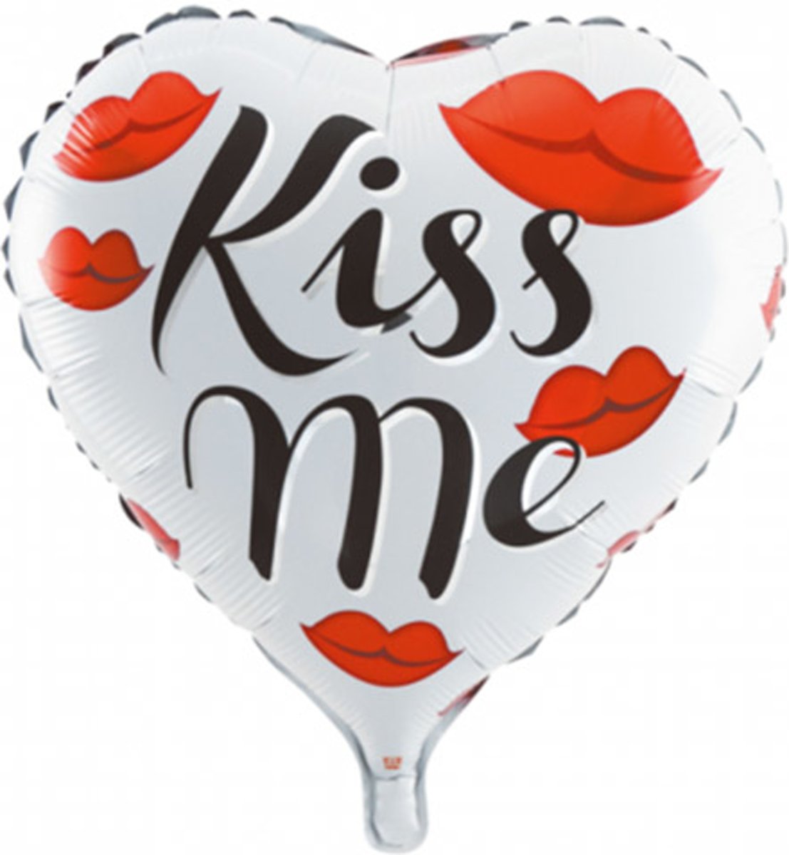 Folie ballon hart vorm 46 cm groot met tekst Kiss Me