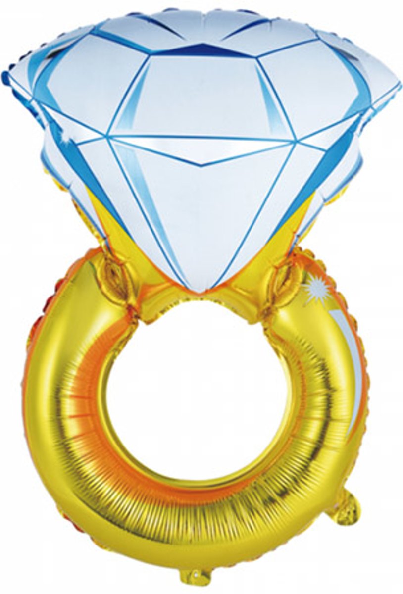 Folie ballon ring met diamant 54x84 cm groot