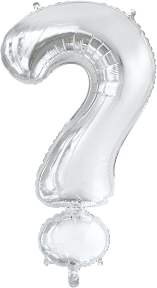 Folie ballon zilver 86 cm het teken ?