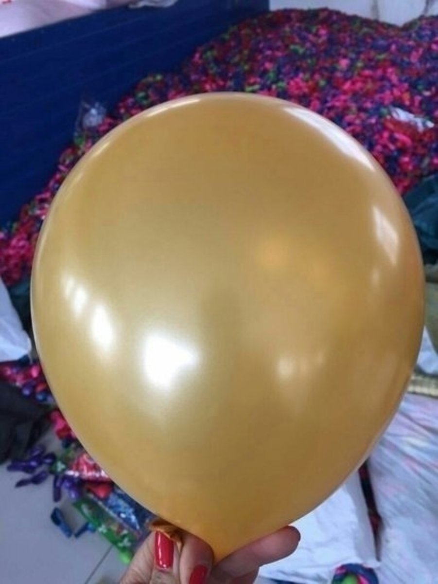 Gouden parelmoer metallic ballon 30 cm hoge kwaliteit