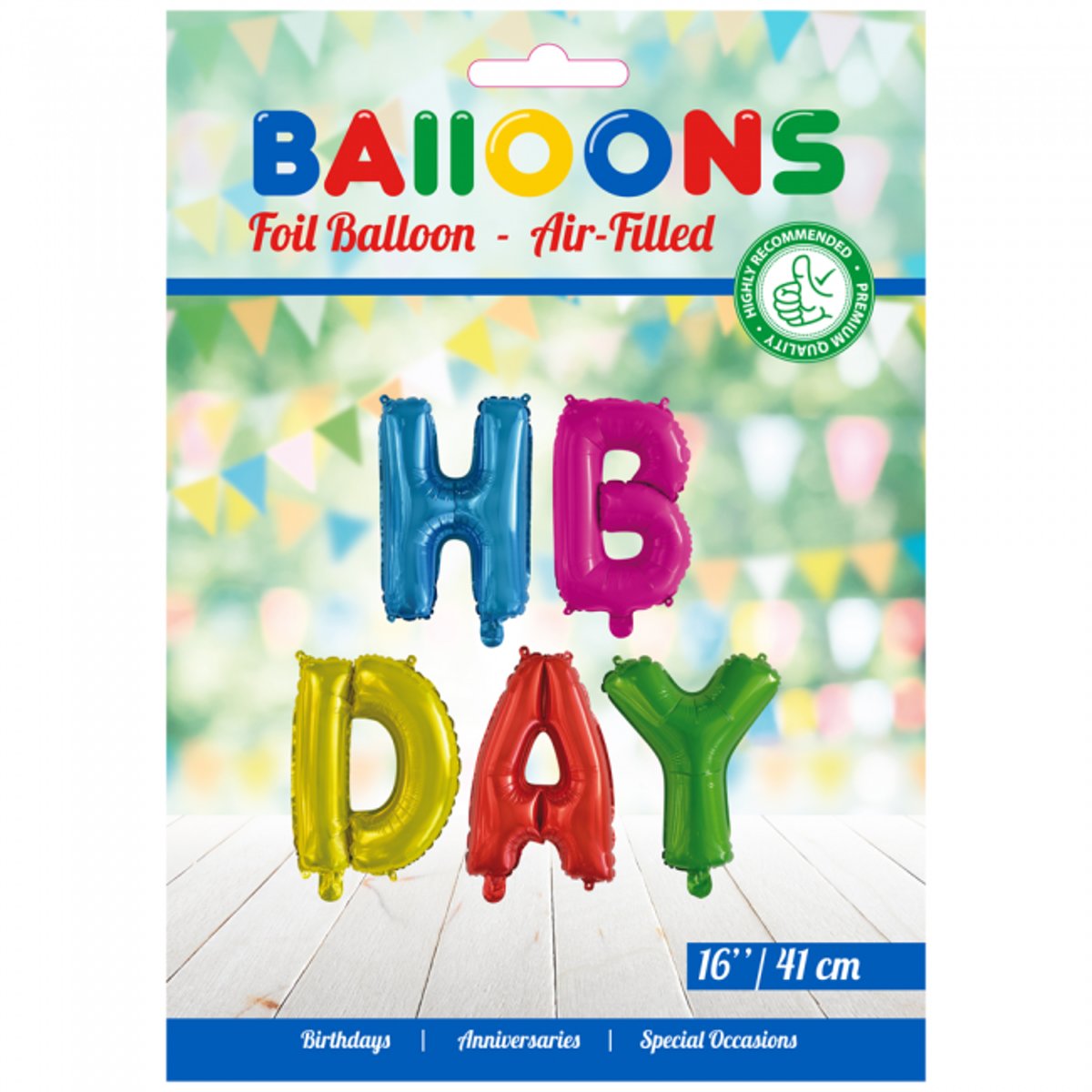 Grote ballon doorsnee 41 cm gekleurd HB DAY