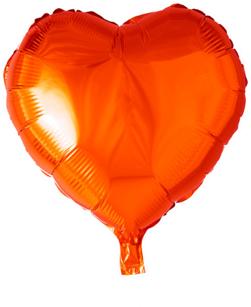 Grote ballon doorsnee 46 cm hart oranje leuk voor