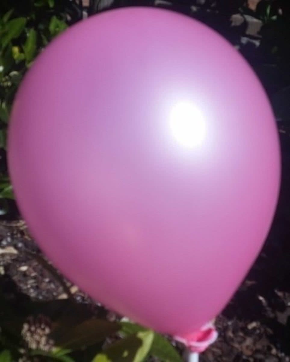 Licht roze parelmoer metallic ballon 30 cm hoge kwaliteit MET LOS LEDLAMPJE VOOR IN BALLON