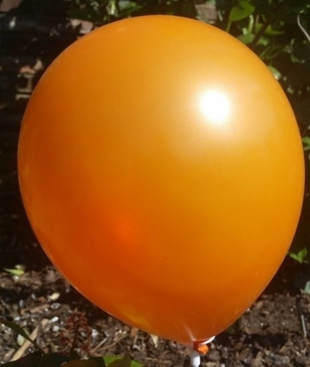 Oranje parelmoer metallic ballon 30 cm hoge kwaliteit