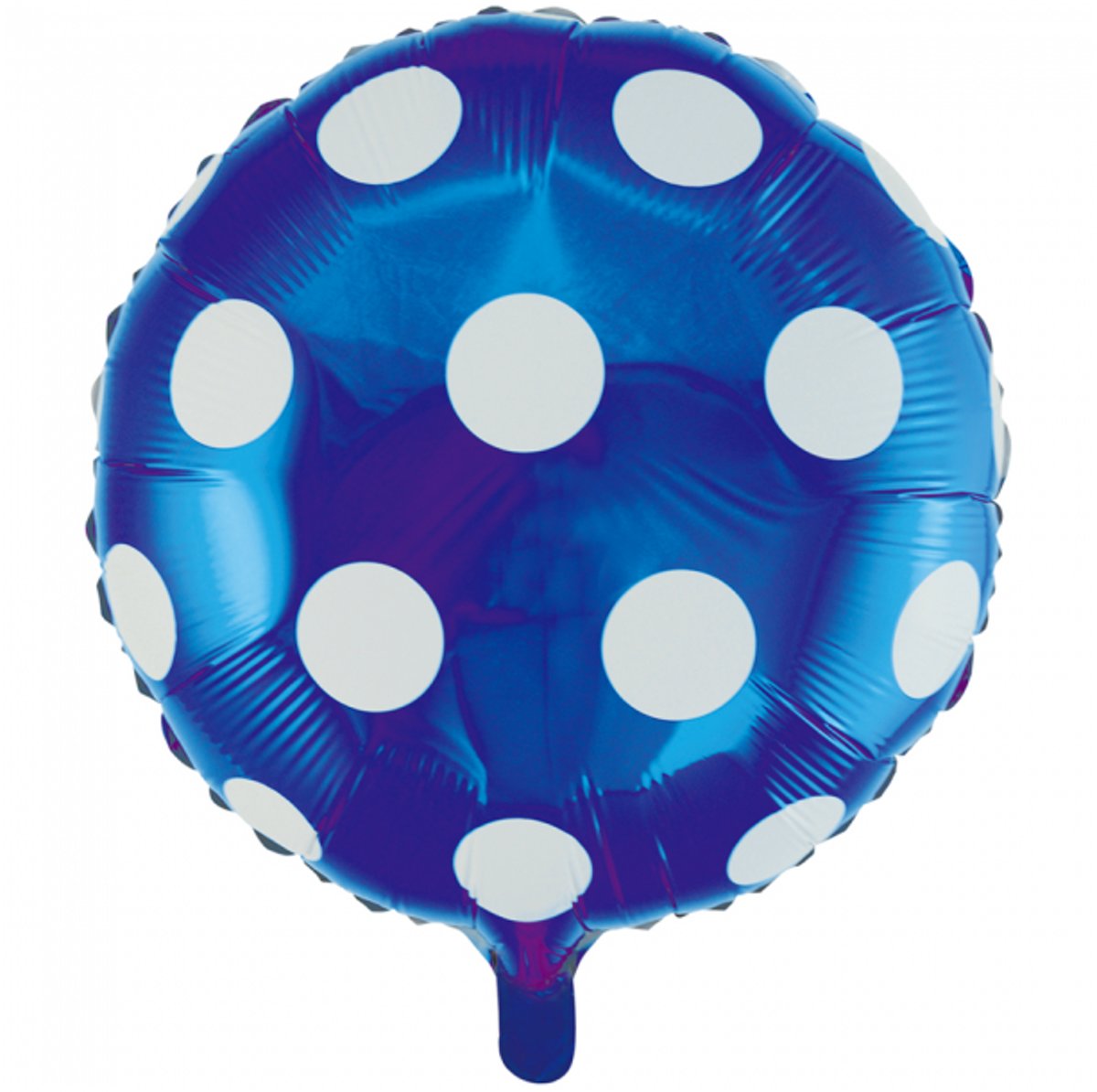 Ronde folie ballon met stippen 46 cm donker blauw