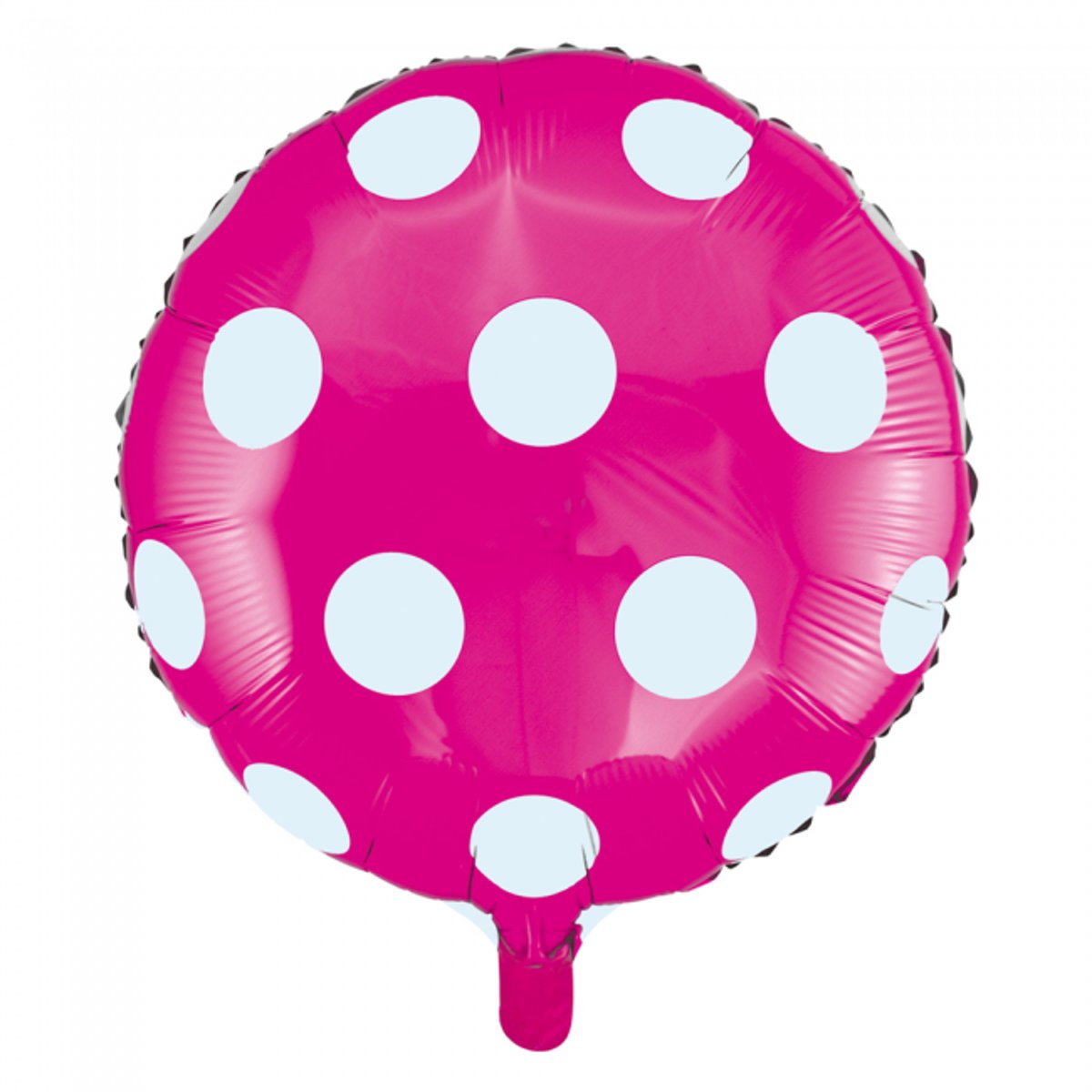 Ronde folie ballon met stippen 46 cm fel roze