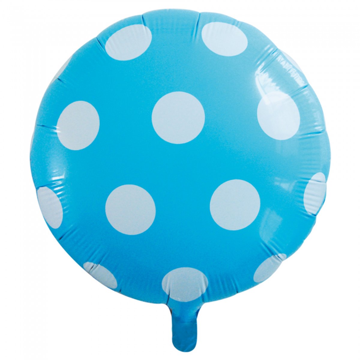 Ronde folie ballon met stippen 46 cm licht blauw