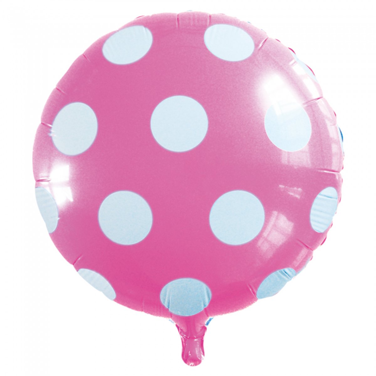 Ronde folie ballon met stippen 46 cm licht roze