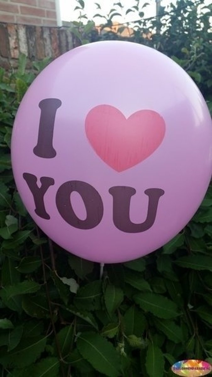 Roze ballon i love you 30 cm hoge kwaliteit