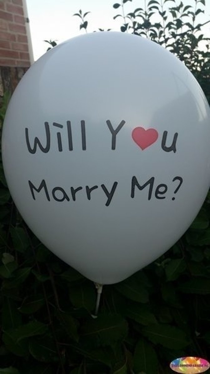 Witte ballon will you marry me you 30 cm hoge kwaliteit