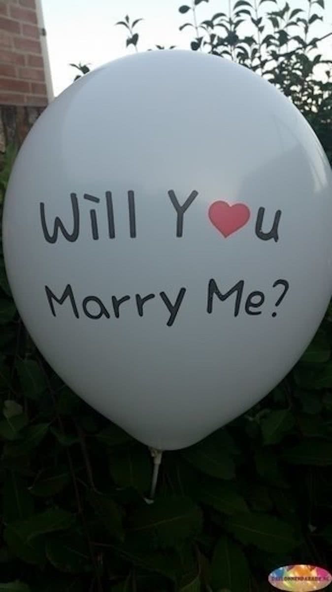 Witte ballon will you marry me you 30 cm hoge kwaliteit MET LOS LEDLAMPJE VOOR IN BALLON