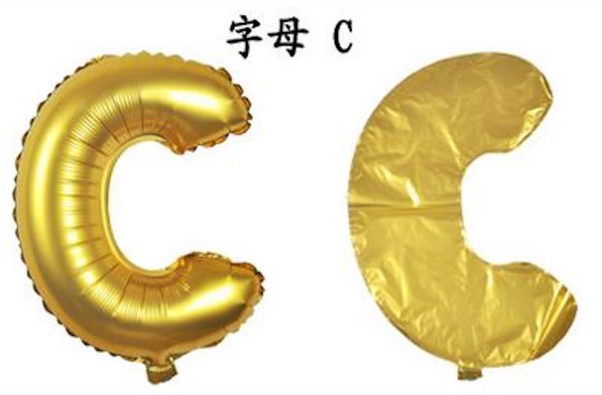 ballon - 40 cm - goud - letter - C