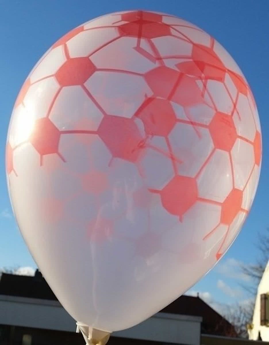 transparante ballon met rode tekening 30 cm hoge kwaliteit MET LOS LEDLAMPJE VOOR IN BALLON