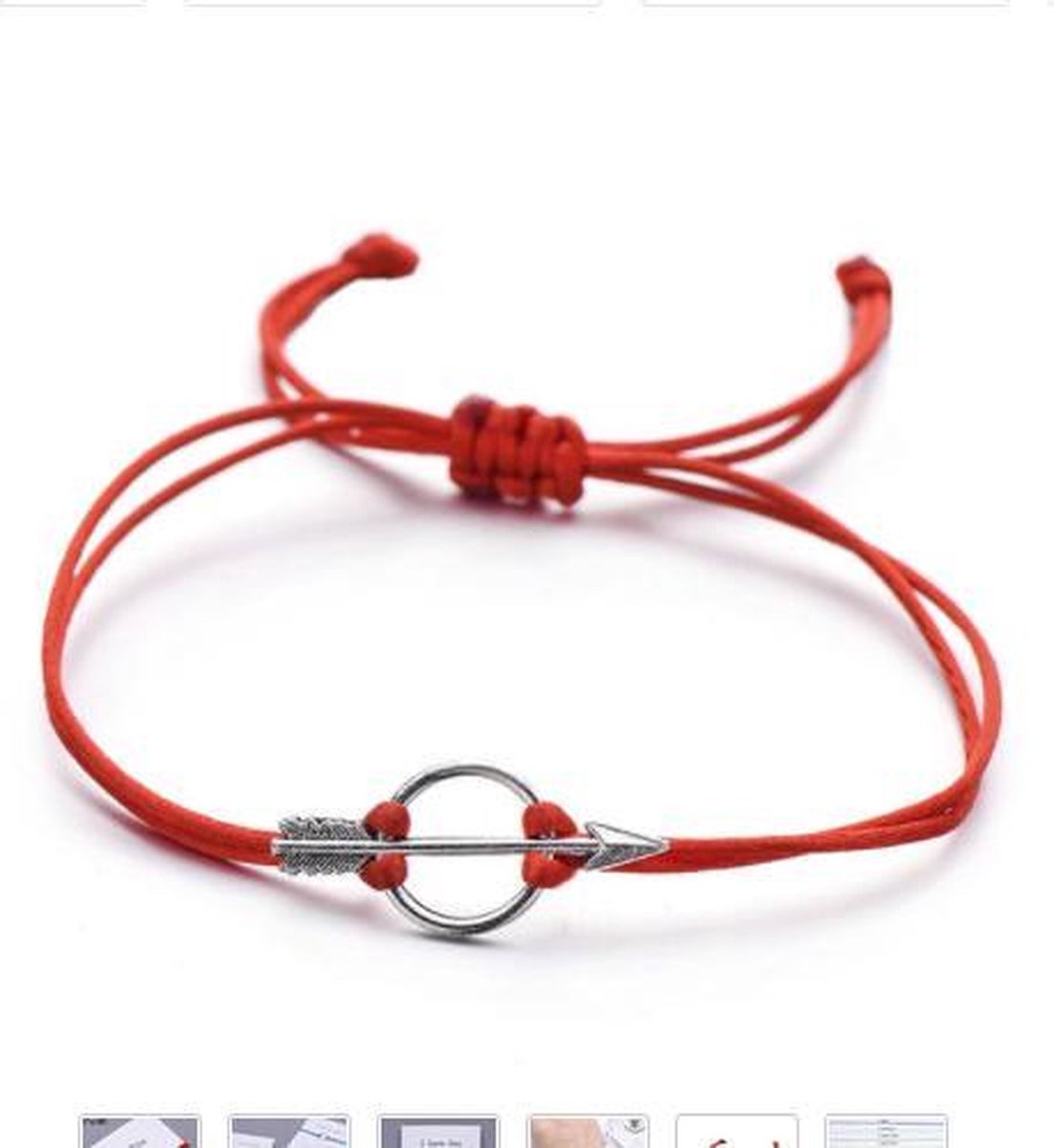 Armband In love - Vriendschaps - rood met zilver hanger