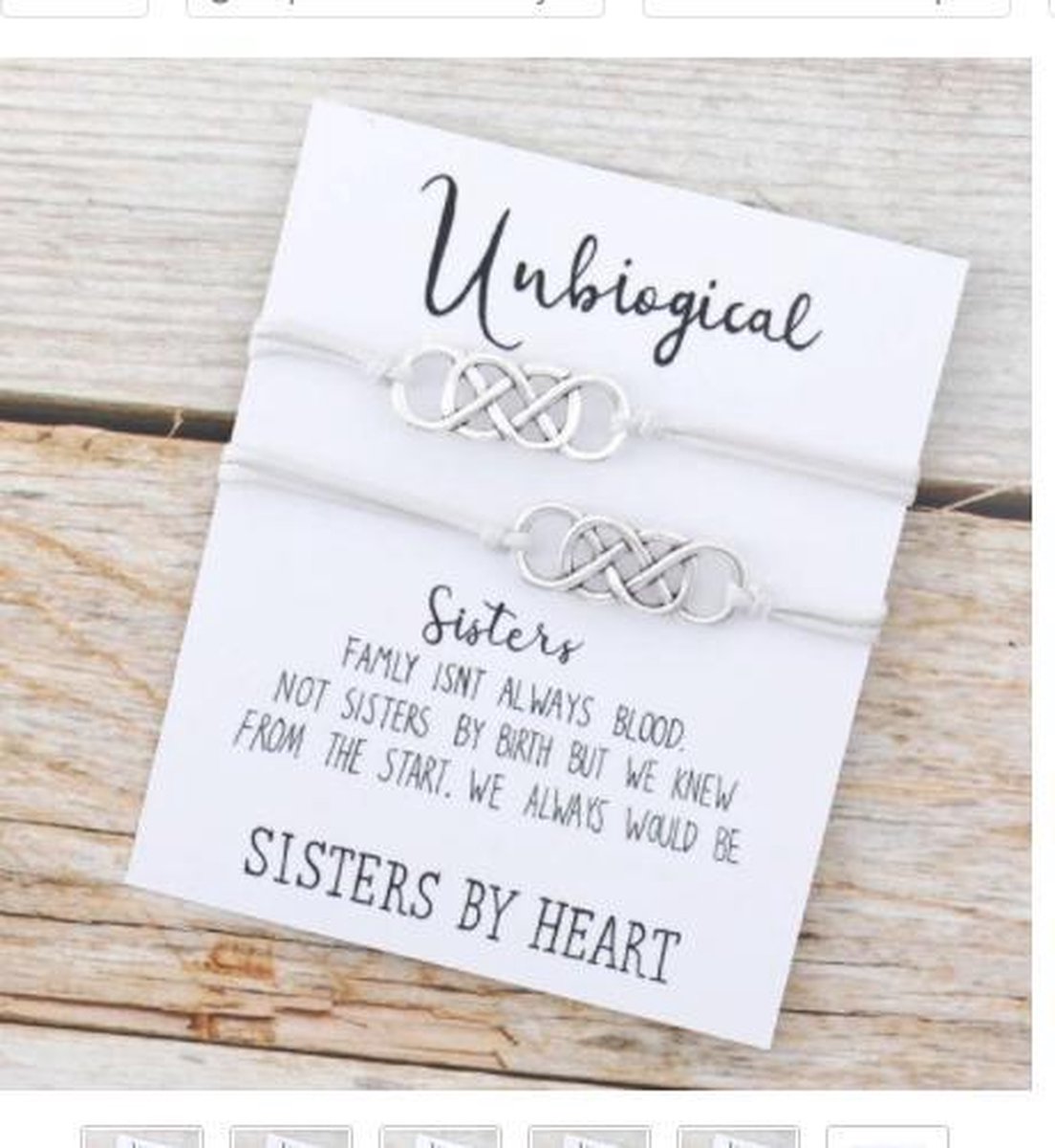 Armband Sisters by heart - BFF - wit - infinity