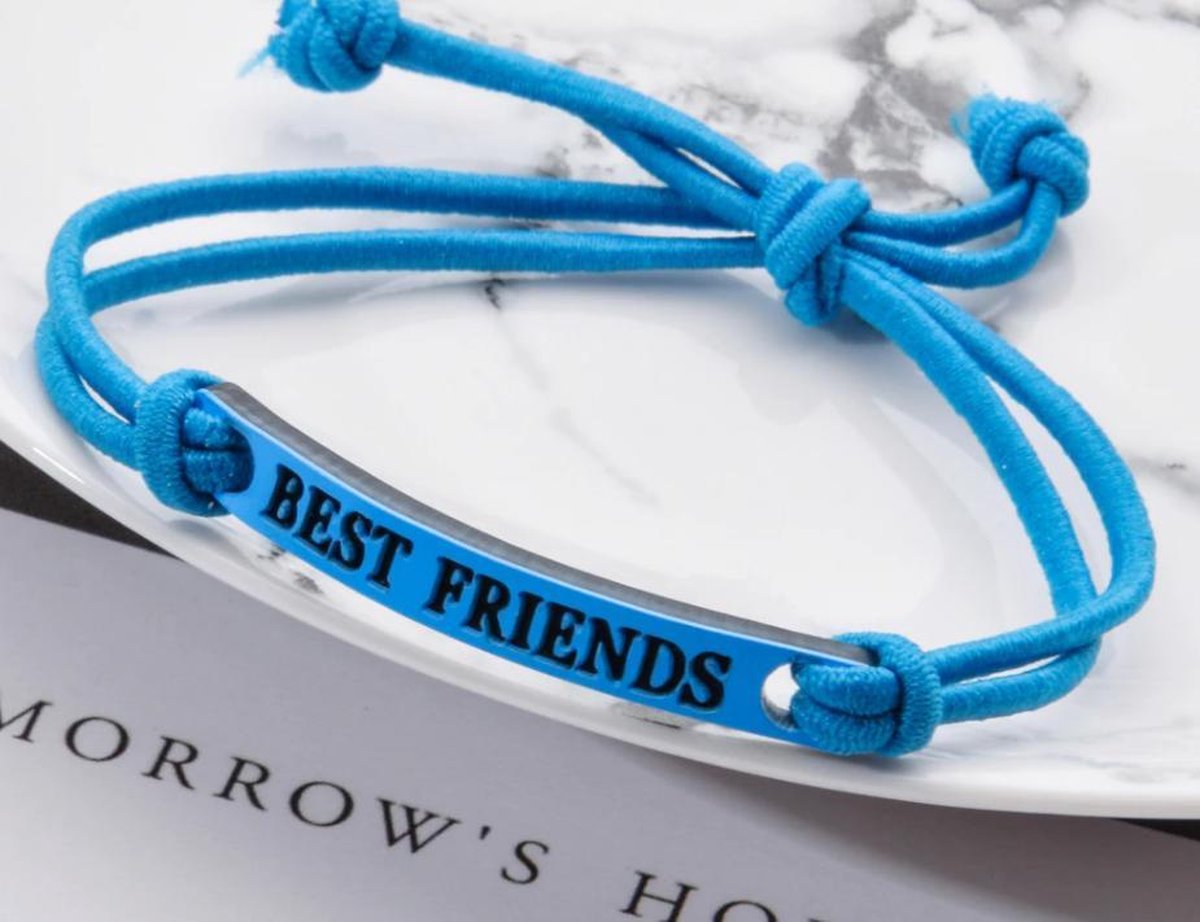 BFF armband - best vriends blauw 1 stuk