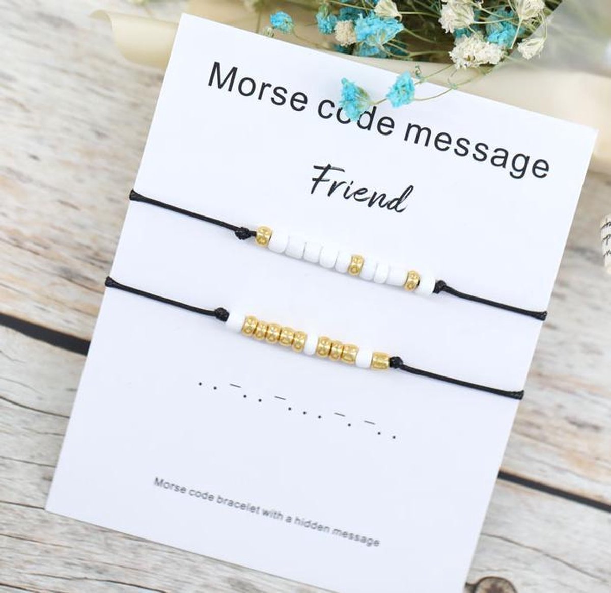 Friendschaparmband - morse cose bracelet - vrienden - BFF - 2 stuks