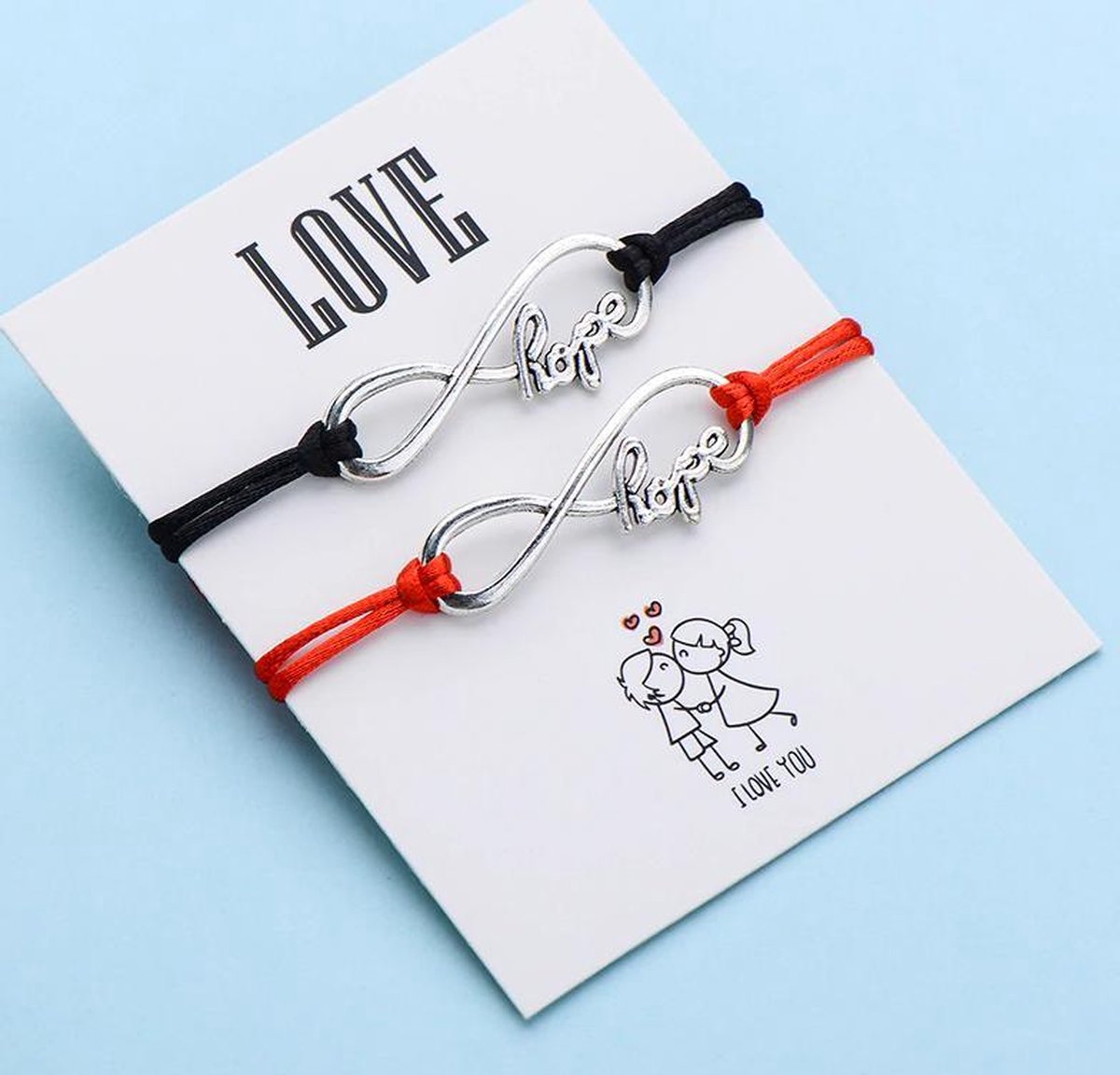 Love armband - bestvriendenarmband - vrienden - hanger infinity - 2 stuks