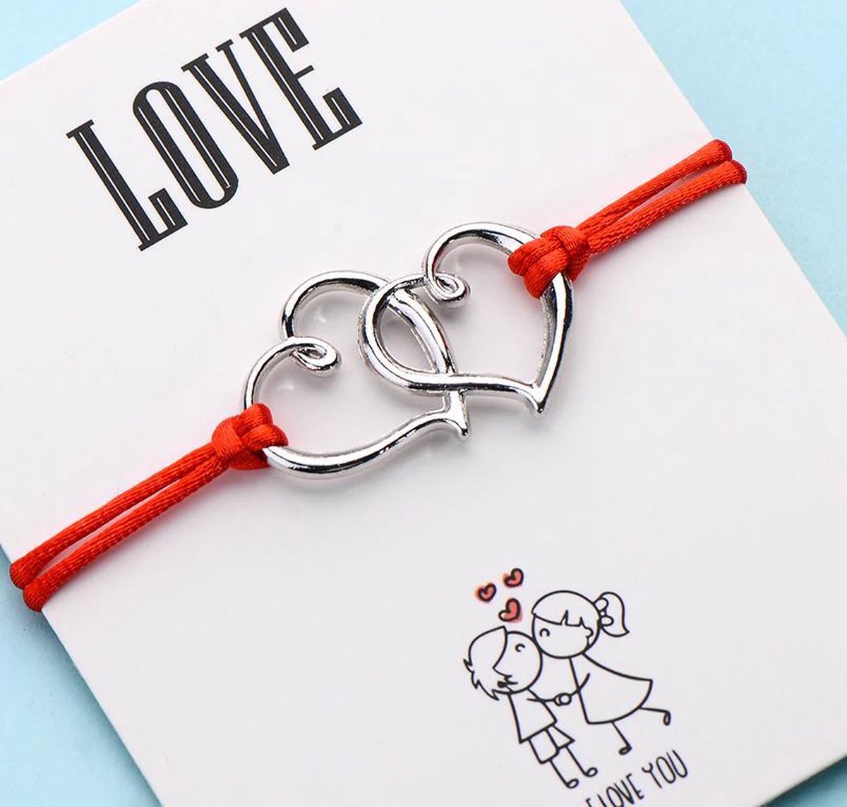 Love armband - vriendschap - relatie - love - hanger hartjes