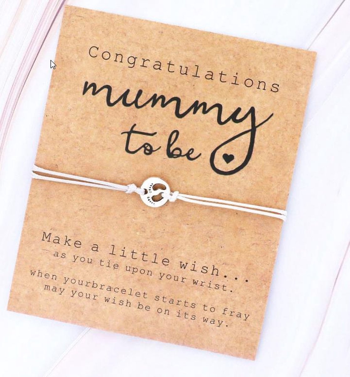 Mama armband - hanger voetjes - wit - mummy to be