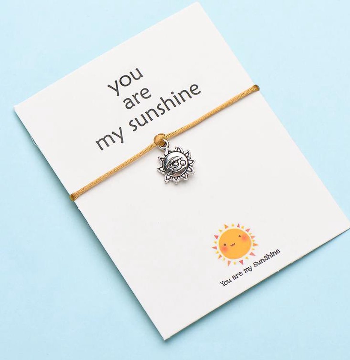 Vriendscahparmband - relatie - hanger zon - goud - you are my sunshine - BFF - vrienden