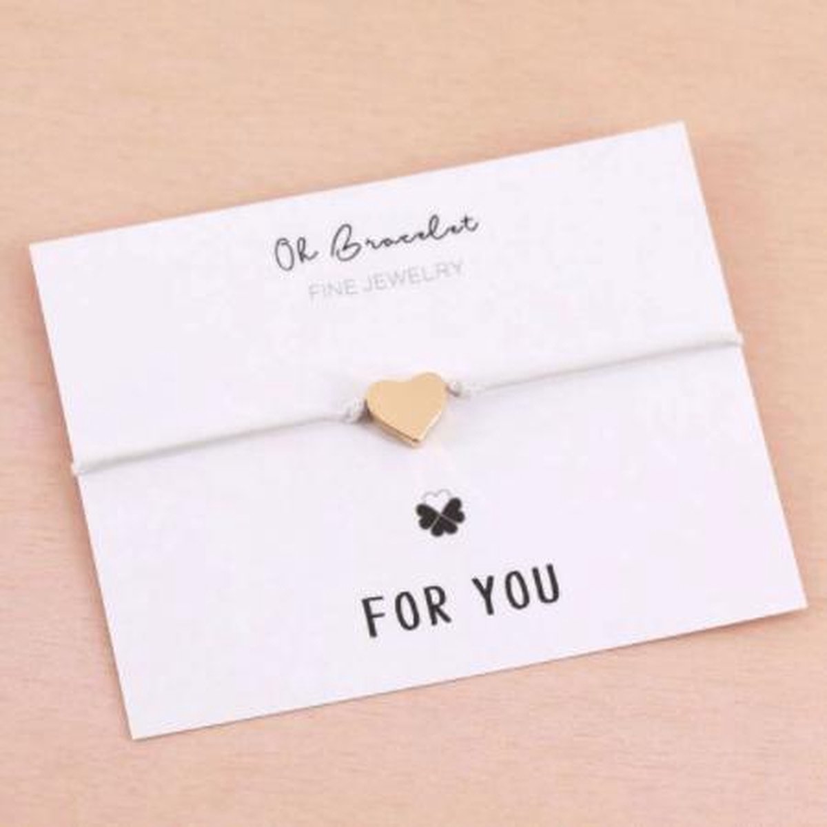 Vriendschaparmband - vrienden - relatie armband - love - for you - hanger hartje - wit