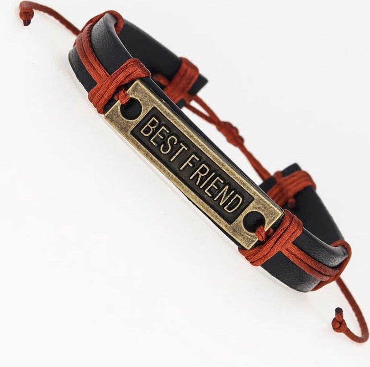 Vriendschaparmband - vrienden armband - best friend - leder - zwart / bruin