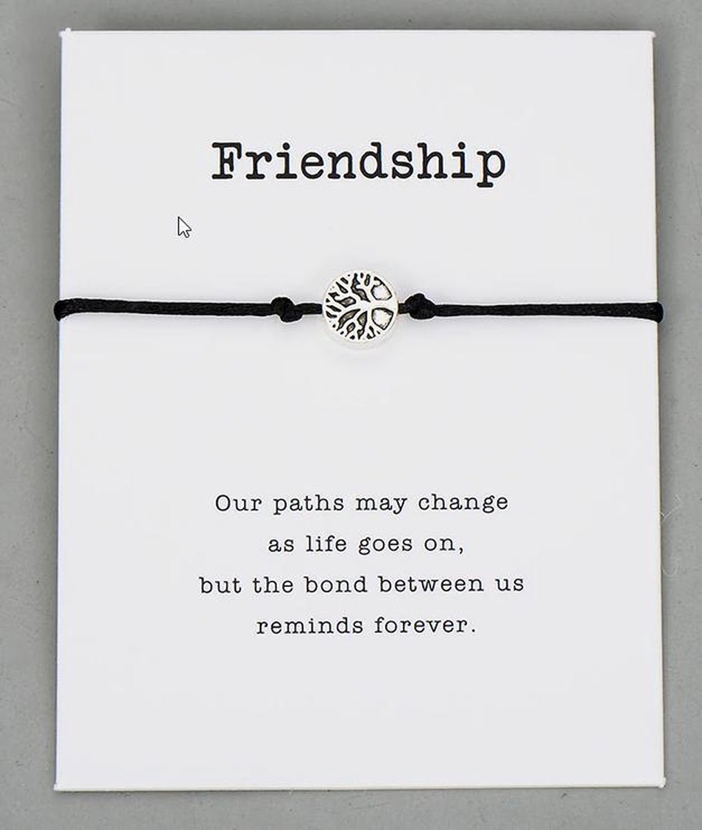 Vriendshap armband - BFF - vrienden - met hanger - zwart