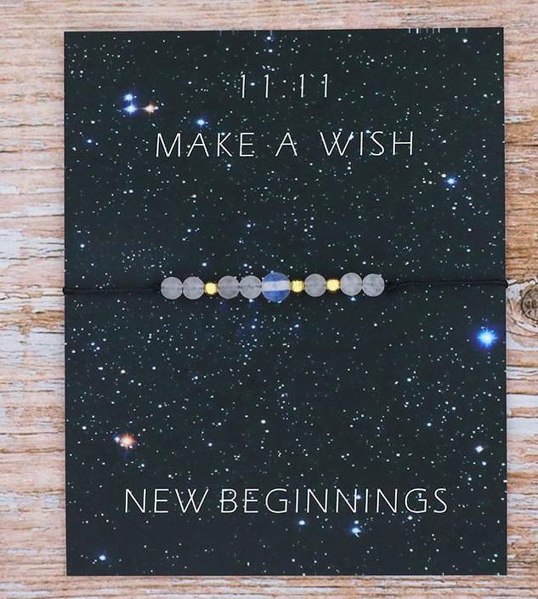 Wish Armband - make a wish - kralen - zwart