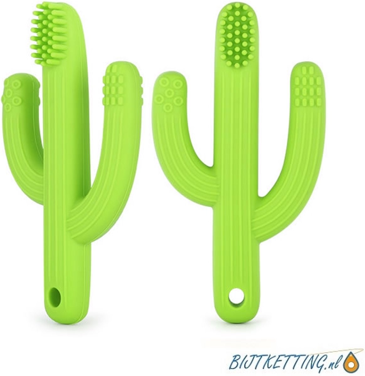 Bijtketting - kauwketting - Cactus Groen Tandenborstel