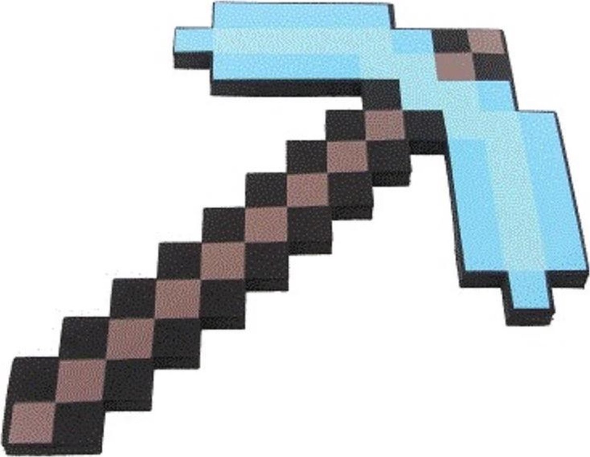 QBlocks Minecraft Pickaxe - Pickhouwel - 46 CM Foam - Blaue Diamond Pickaxe